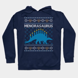 Funny Ugly Hanukkah Sweater, Dinosaur Menorasaurus Hoodie